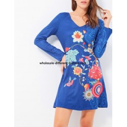buy dress tunic suede ethnic floral plus size 101 idées 3139WL