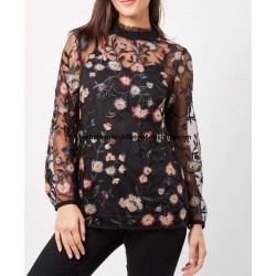 buy T-shirt top lace winter embroidered 101 idées 3910Z
