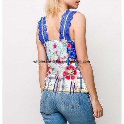 buy T-shirt top lace summer floral 101 idées 5706K