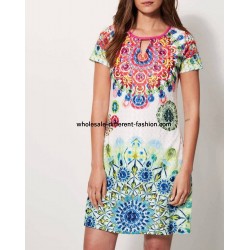 manufacturer dropshipping ethnic print lace dress 101 idées 6330X