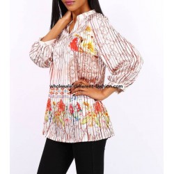 manufacturer dropshipping floral print blouse 101 idées 3642X