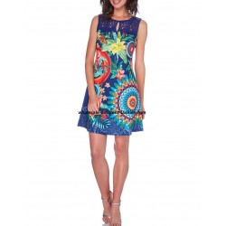 manufacturer dropshipping blue lace and printed dress 101 idées